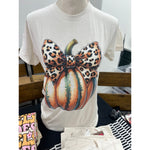 Vintage White Leopard Pumpkin Fall Tee (Small to 2XL)