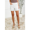 JB Ainsley High Rise Double Roll Cuffed Shorts in White (S-3XL)