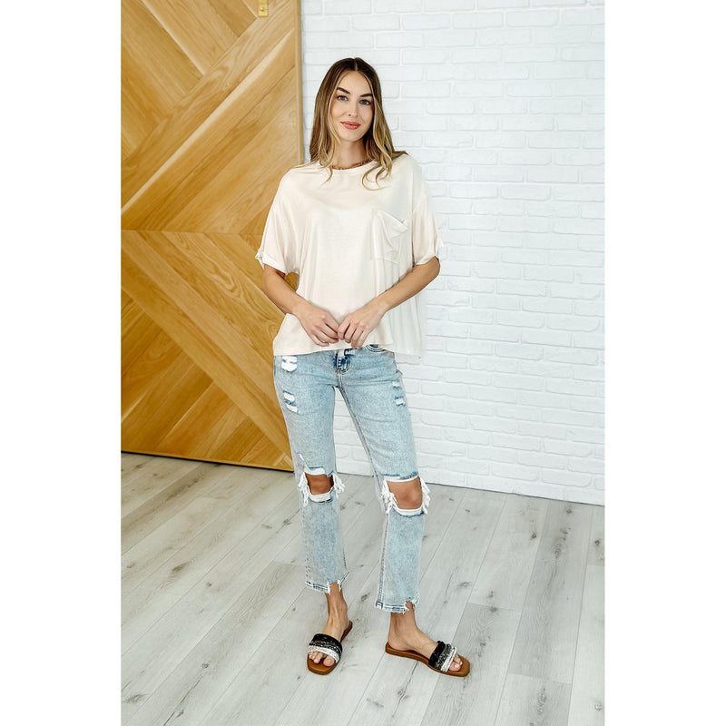 Bare Necessitee Relaxed Tee in Sand Beige (S-3X)