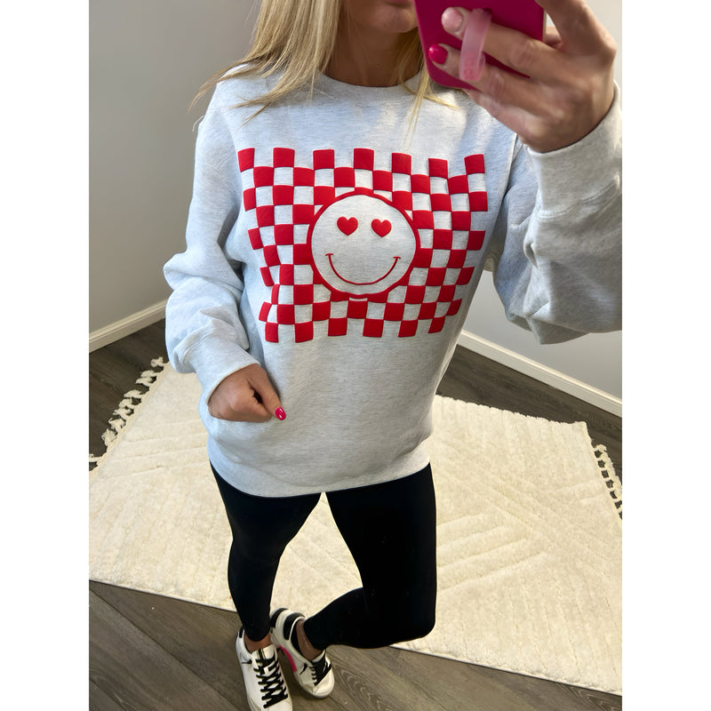 Smiley Face Valentine Sweatshirt (S-2XL)