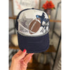 Game Day Football Navy and Silver Custom Trucker Hat