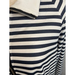 Navy and White Striped Casual Jacket (S-XL)