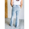 Judy Blue Caroline Mid Rise Control Top Distressed Flare Jeans