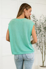 Casually Iconic Waffle Knit Top in Mint (S-3X)