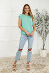 Casually Iconic Waffle Knit Top in Mint (S-3X)