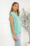 Casually Iconic Waffle Knit Top in Mint (S-3X)