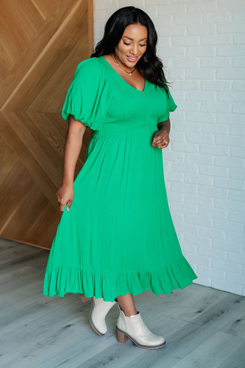 Catch a Cloud and Pin it Down Smocked Bodice Dress (S-3X)