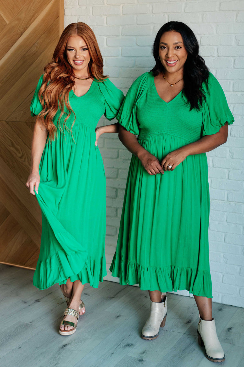 Catch a Cloud and Pin it Down Smocked Bodice Dress (S-3X)