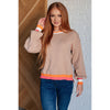 Conversational Moment Striped Trim Sweater (S-3XL)