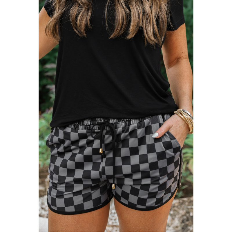 PREORDER-Check Back Checkered Drawstring Everyday Shorts