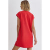 Entro Red Textured Pocket Dress (S-2X)