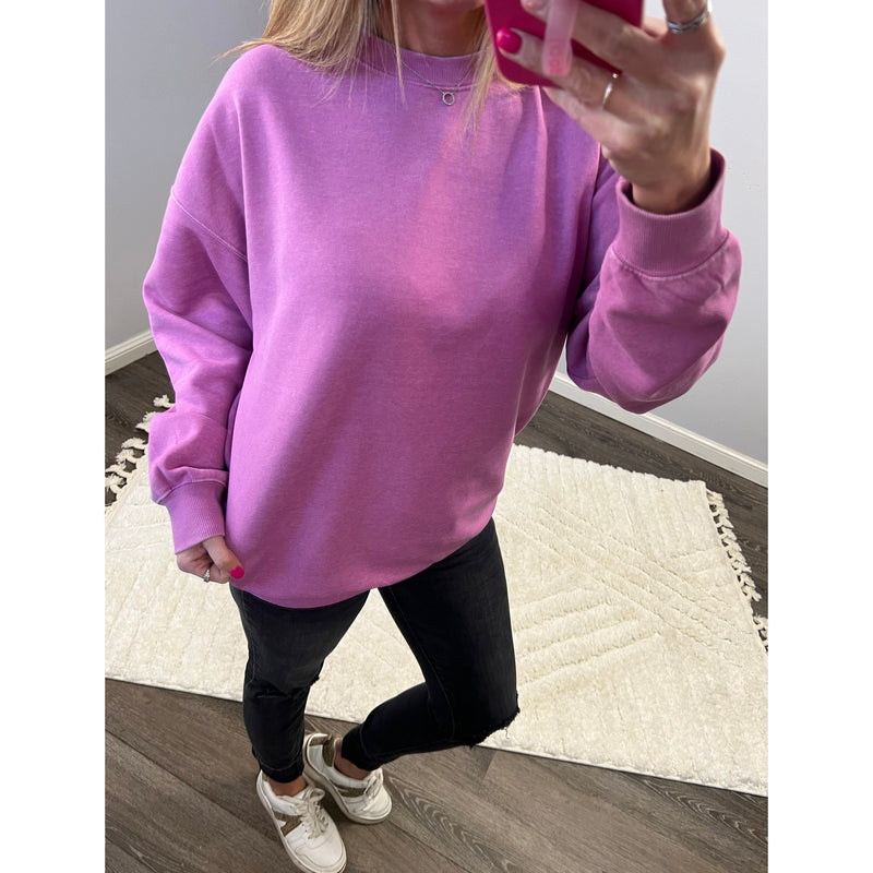 Burnout Cozy Sweatshirt (Charcoal or Orchid)