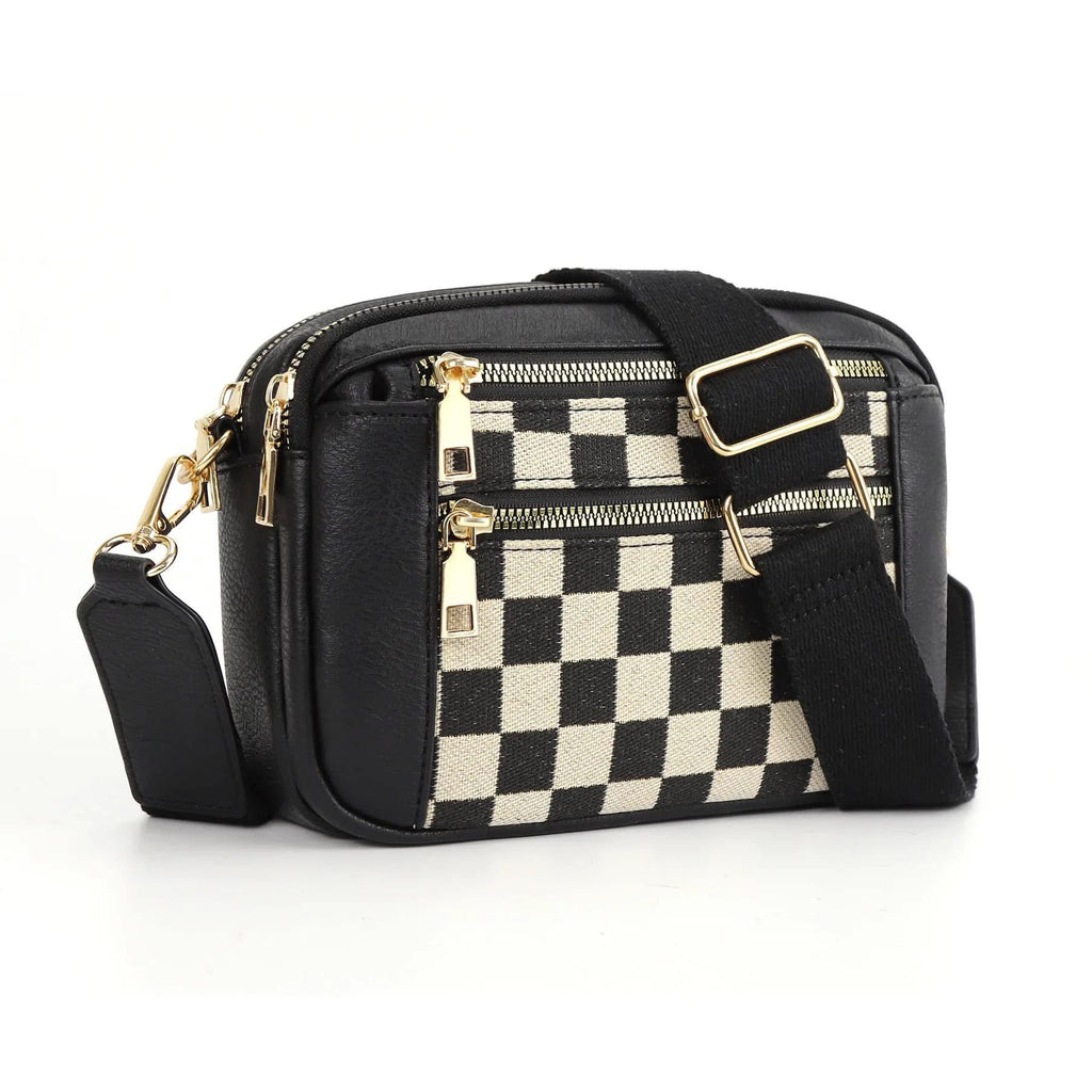 Checkmate Crossbody Purse (Black or Brown)