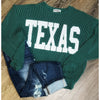 Texas Ribbed Oversized Top in Hunter Green