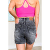 Judy Blue Greyson High Rise Cuffed Shorts in Grey (S-3XL)