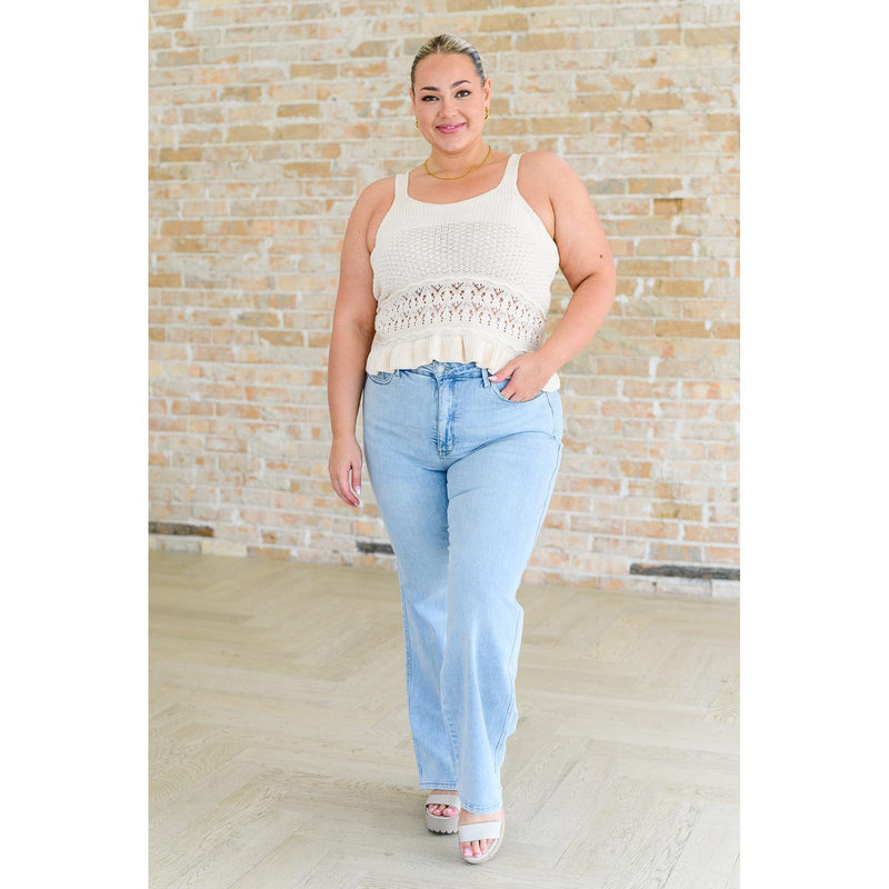 Day Dancing Ruffle Knit Tank Top (S-XL)