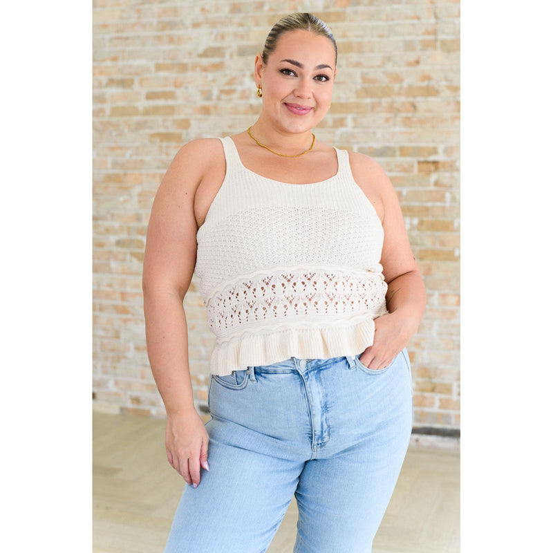 Day Dancing Ruffle Knit Tank Top (S-XL)