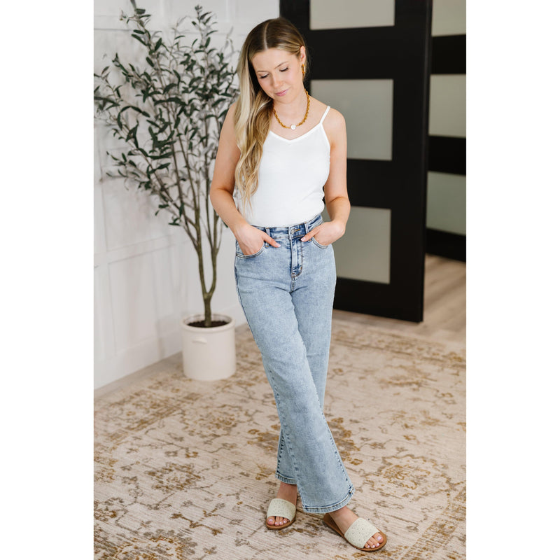 Judy Blue Debbie High Rise Stone Wash Straight Fit Jeans