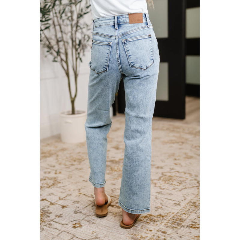 Judy Blue Debbie High Rise Stone Wash Straight Fit Jeans