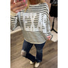 Bucketlist TEXAS Striped Graphic Textured Pullover