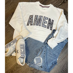 Amen With Grey Leopard Applique Sweatshirt (S-2XL)