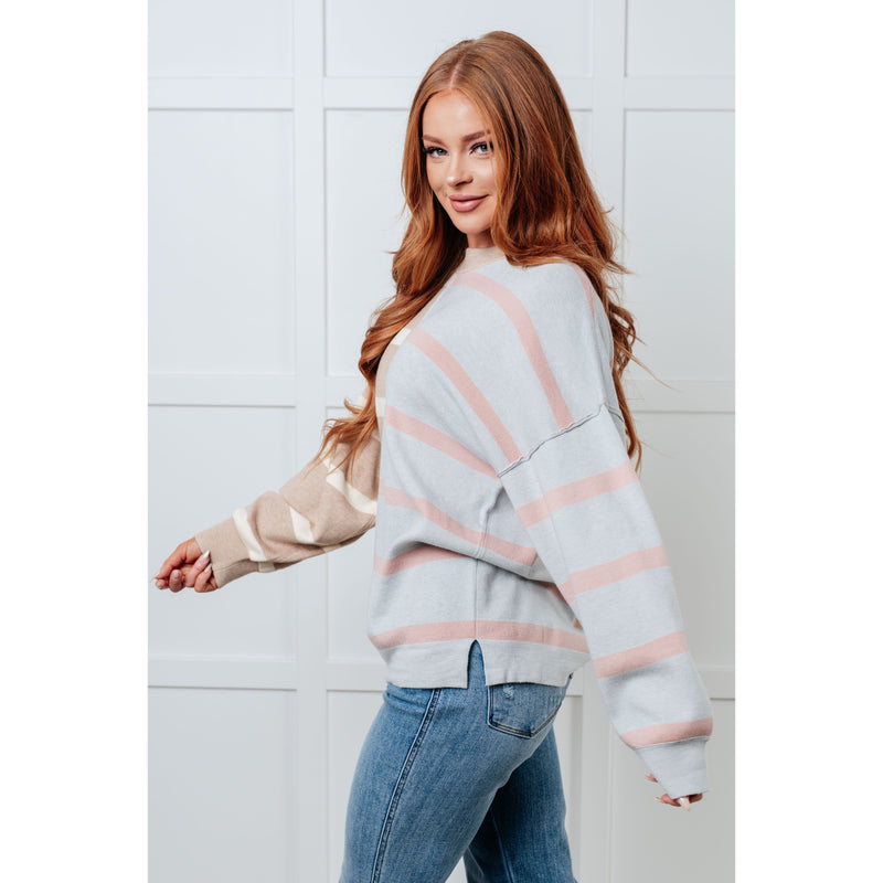 Exceptional Thought Striped Patchwork Sweater (S-2XL)