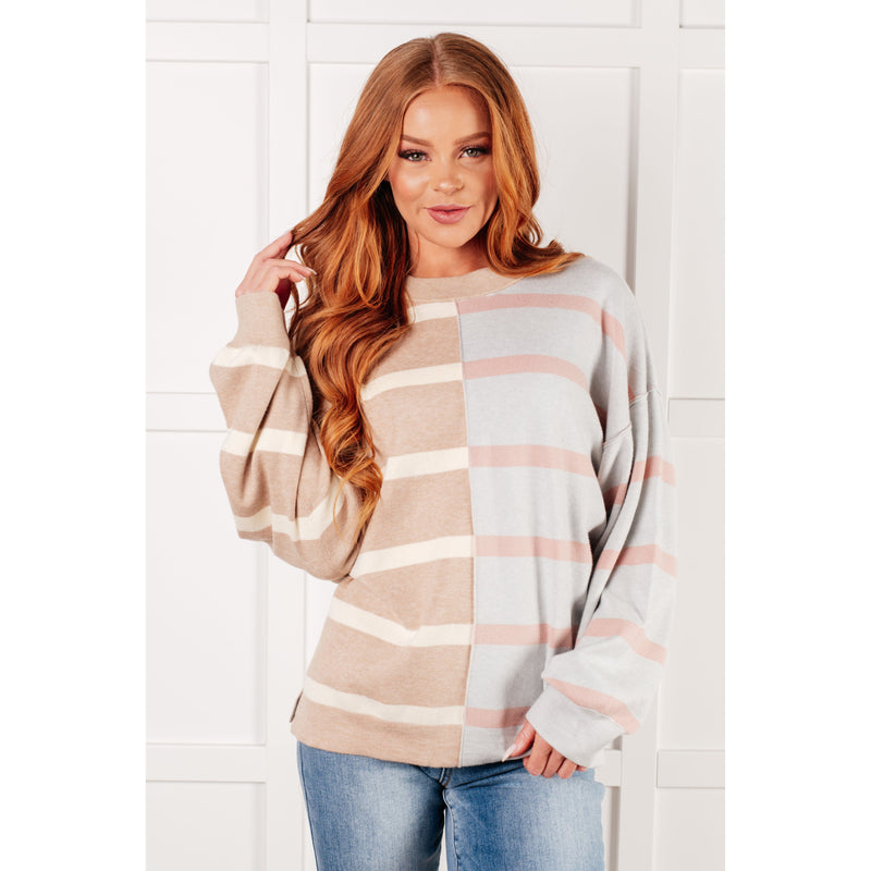 Exceptional Thought Striped Patchwork Sweater (S-2XL)