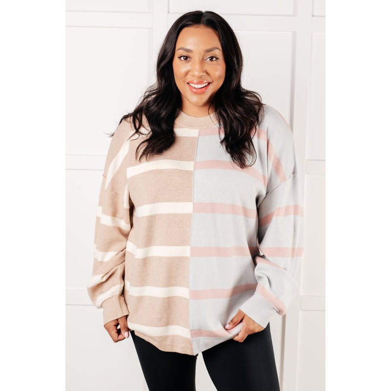 Exceptional Thought Striped Patchwork Sweater (S-2XL)