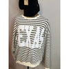 Bucketlist TEXAS Striped Graphic Textured Pullover