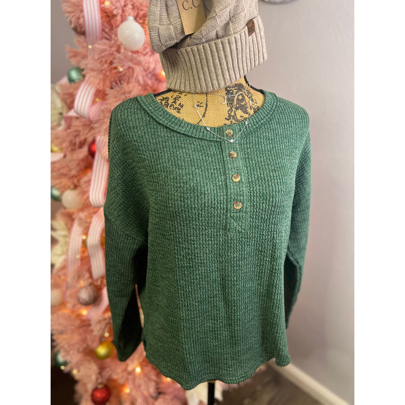 Hunter Green Henley Top