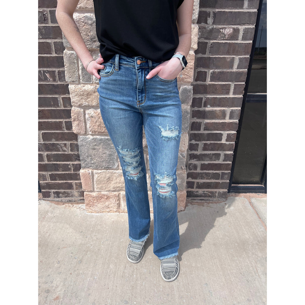 Mallori Judy Blue Destroyed Bootcut Jeans (1-15)