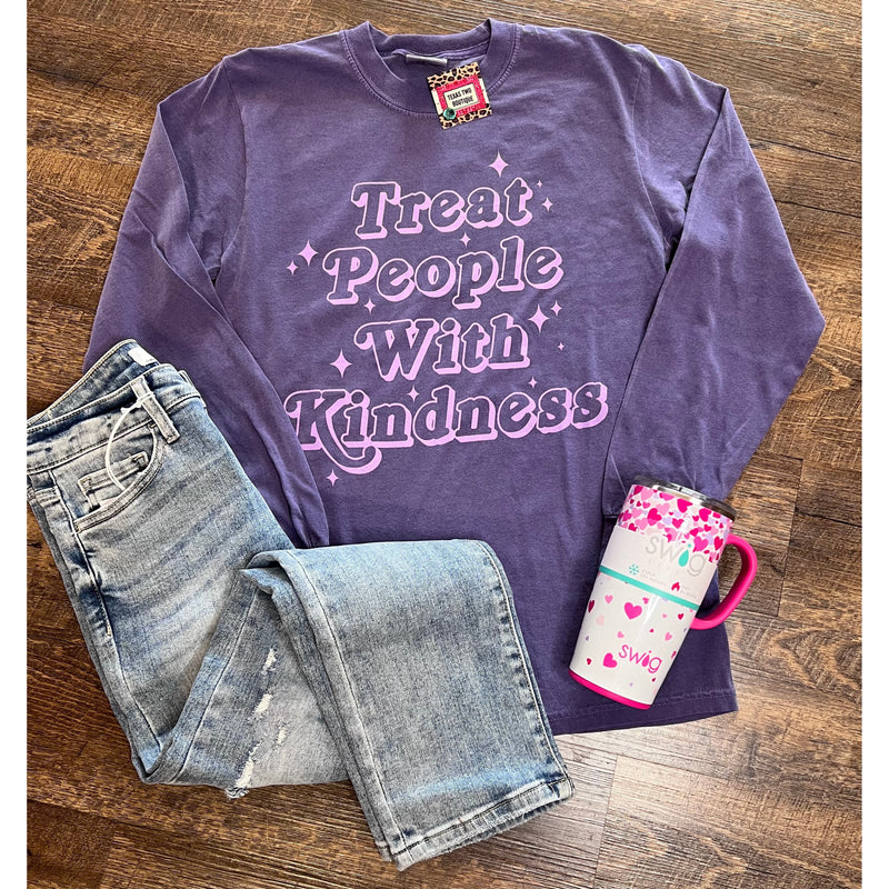 Purple Treat People With Kindness Long Sleeve (S-2XL)