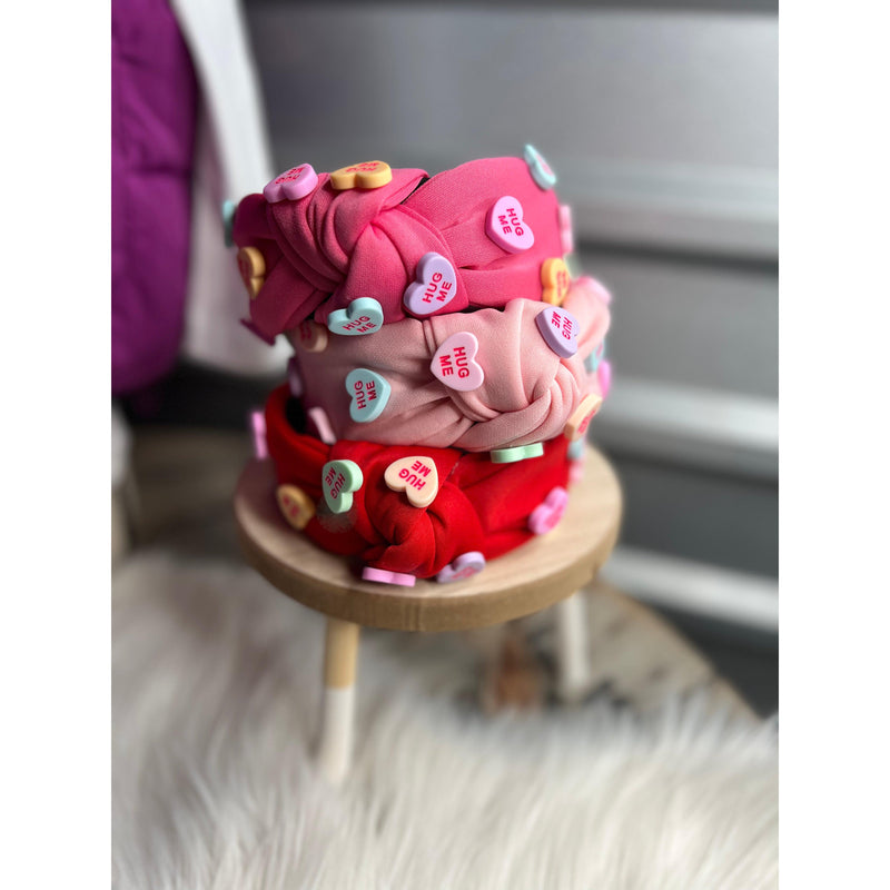 Candy Hearts Valentine Headbands (Choose Your Color)