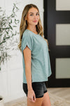 Heathered Harmony Basic Tee in Ash Jade (S-3X)