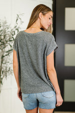 Heathered Harmony Basic Tee in Black (S-3X)