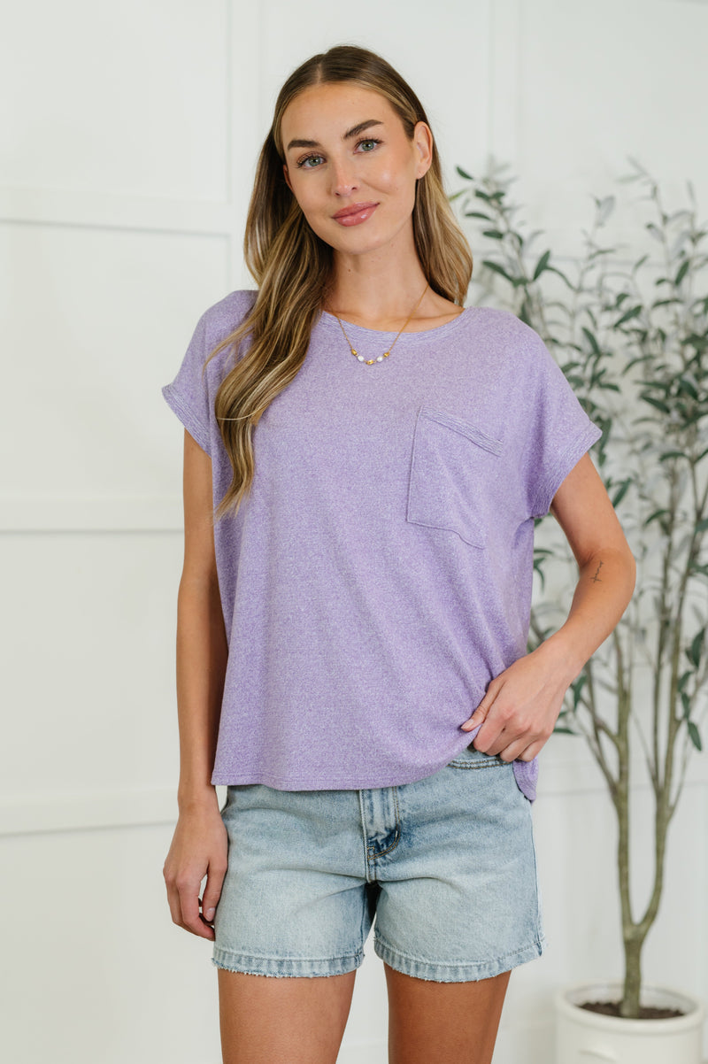 Heathered Harmony Basic Tee in Lavender (S-3X)