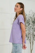 Heathered Harmony Basic Tee in Lavender (S-3X)