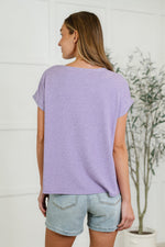 Heathered Harmony Basic Tee in Lavender (S-3X)