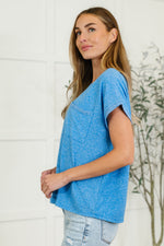 Heathered Harmony Basic Tee in Ocean Blue (S-3X)