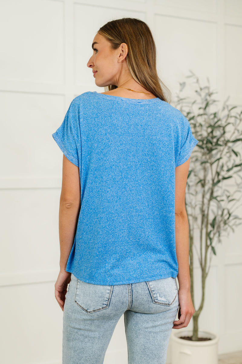 Heathered Harmony Basic Tee in Ocean Blue (S-3X)