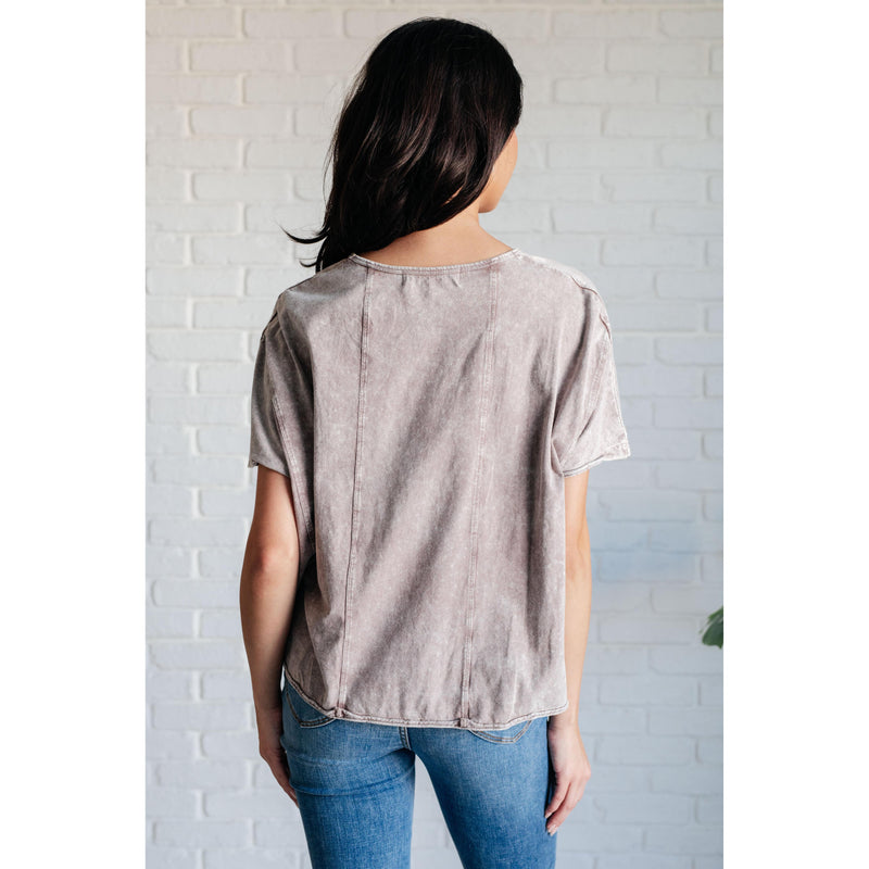 Here for the Vibes Mineral Wash Spliced Tee (S-3XL)