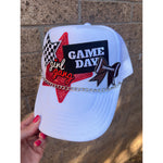 Game Day Football Red and Black Custom Trucker Hat