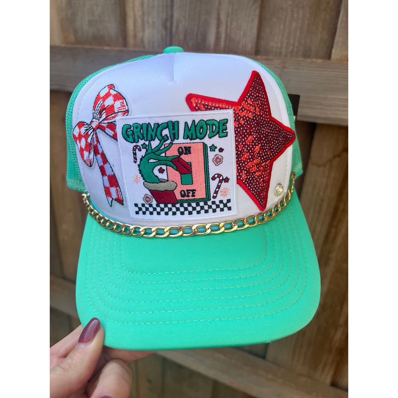 Grinch Mode Christmas Custom Trucker Hat