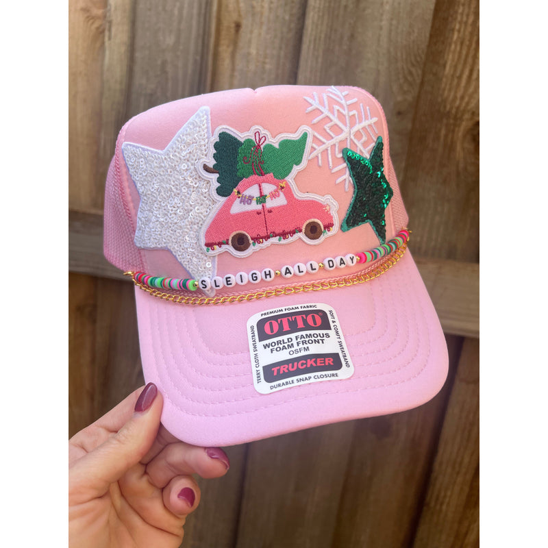 Sleigh All Day Christmas Custom Trucker Hat