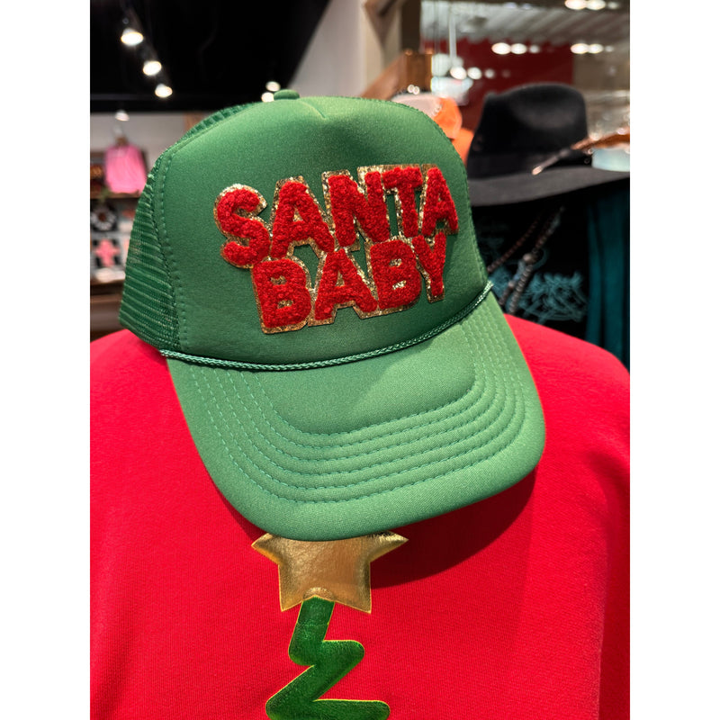 Santa Baby Chenille Patch Trucker Hat