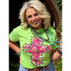 Callie Ann Stelter Pink Floral Cross Tee