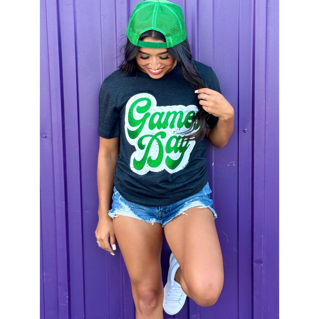 Big Game Day Retro Glitter Tee (S-3XL) Choose Your Color