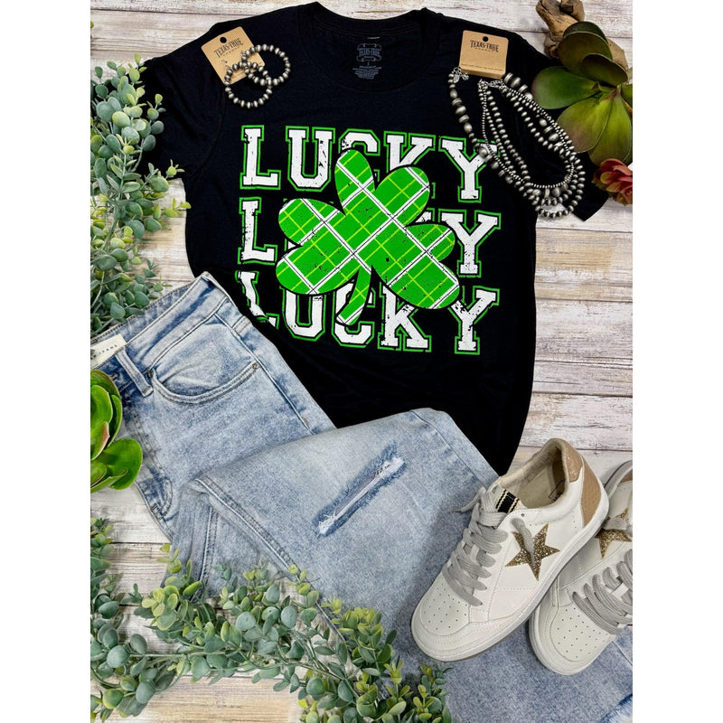 Lucky Repeat Short Sleeve Tee & Sweatshirt (XS-3XL)