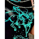 Roughrider in Turquoise Puff Tee (XS-3XL)