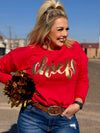 Chiefs in Metallic Gold Red Sweatshirt by Randi Mahomes (S-3XL)